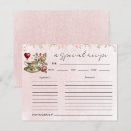 Tarjeta de receta para Fiesta de té de lluvia flor