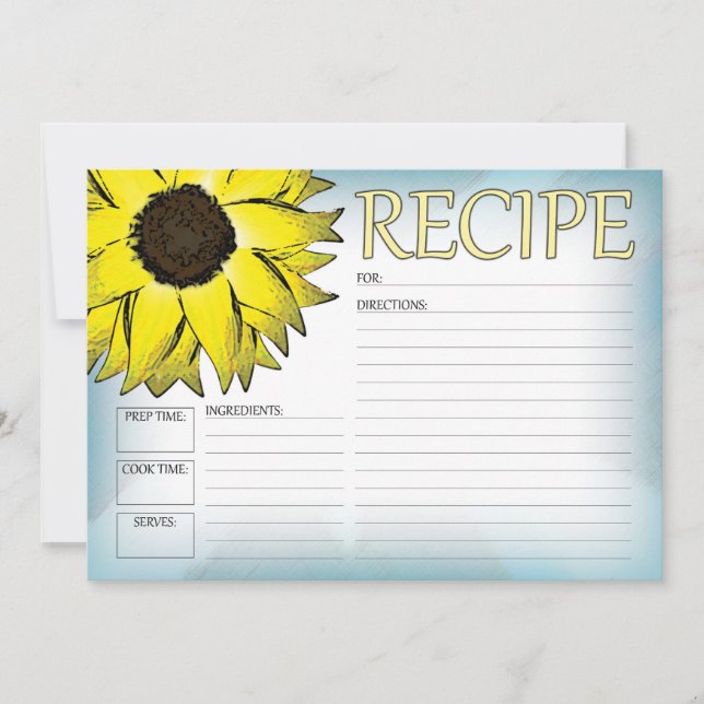 Tarjeta de receta para girasol (Anverso)