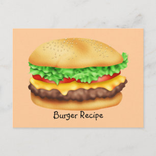 Tarjeta de receta para hamburguesas