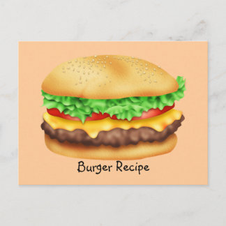 Tarjeta de receta para hamburguesas