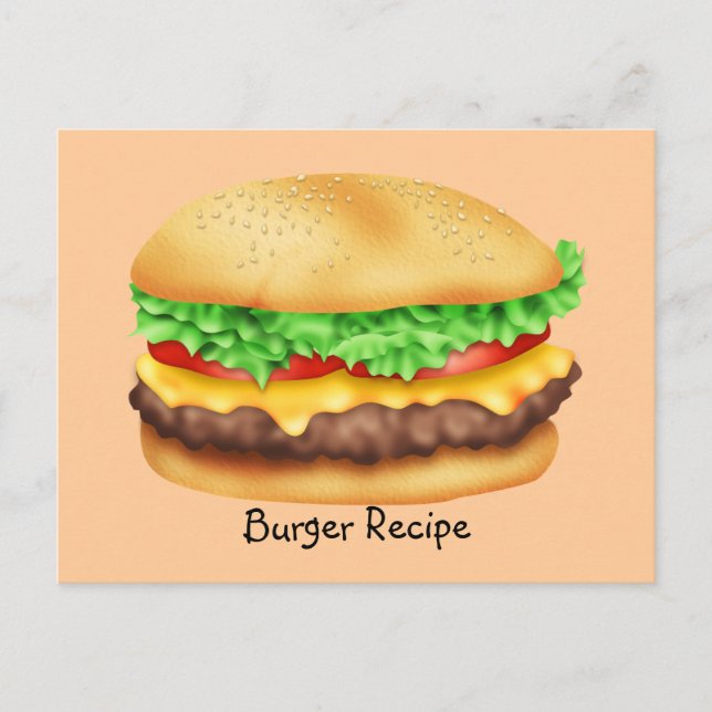 Tarjeta de receta para hamburguesas (Anverso)