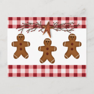 Tarjeta de receta para hombres de pan de jengibre