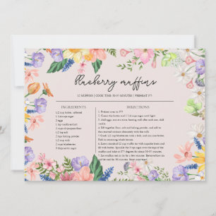 Tarjeta de receta para la boda de primavera de flo