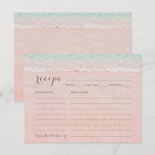 Tarjeta De Receta Para La Ducha Bridal De Sand Bea (Anverso / Reverso)