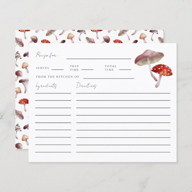 Tarjeta de receta para la ducha de bolas de hongo  (Anverso / Reverso)