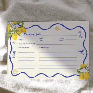 Tarjeta de receta para la ducha de brigada amarill