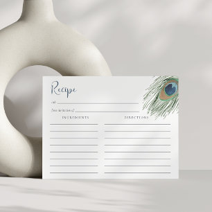 Tarjeta de receta para la ducha de la novia con pl