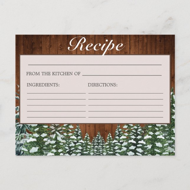 Tarjeta de receta para la ducha de la novia de la  (Anverso)