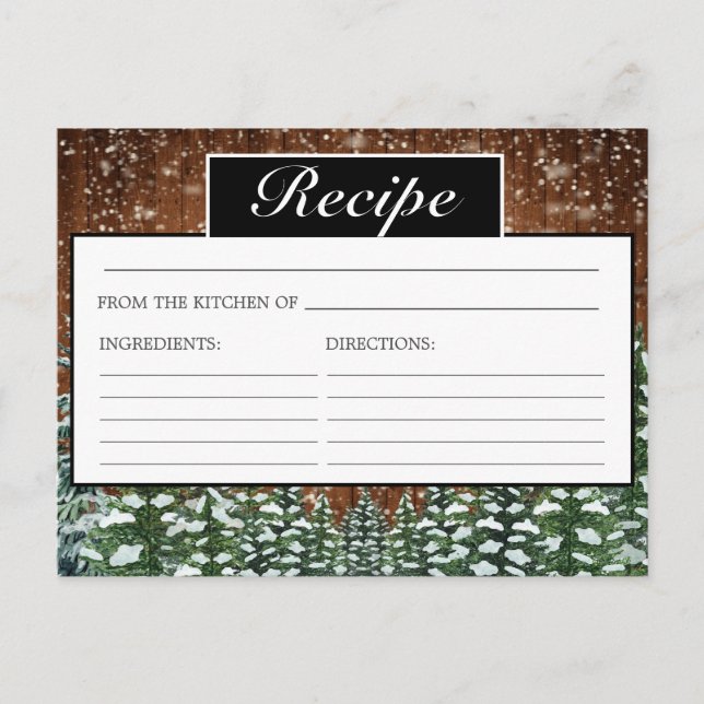 Tarjeta de receta para la ducha de la novia de la  (Anverso)