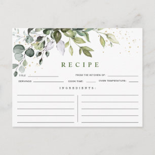Tarjeta de receta para la ducha de la novia Eucaly