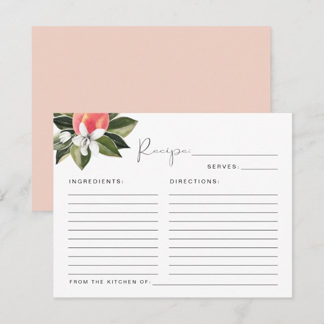 Tarjeta de receta para la ducha de la novia SAVANN (Anverso / Reverso)