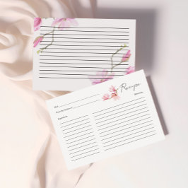 Tarjeta de receta para la ducha de novia romántica