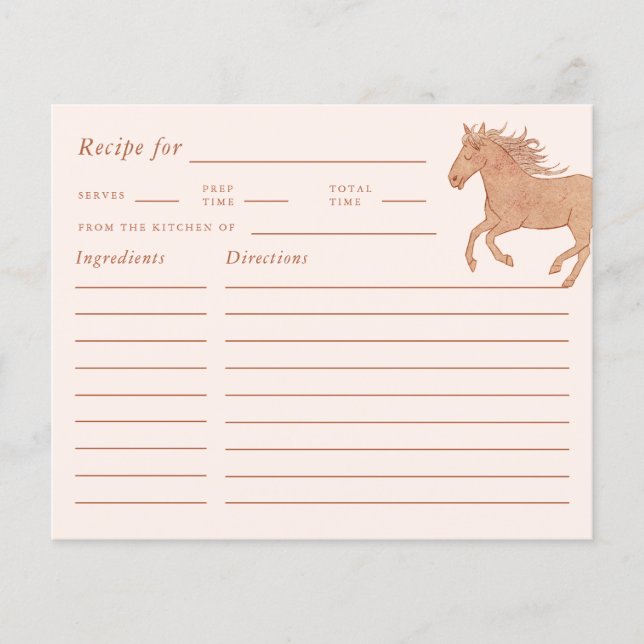 Tarjeta de receta para la ducha de novia rosa de n (Anverso)