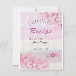 Tarjeta de receta para la ducha de novias color ro
