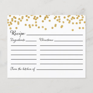 Tarjeta de Receta para la Novia, Despedida de Solt