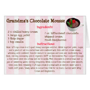 Tarjeta de receta para masas de chocolate