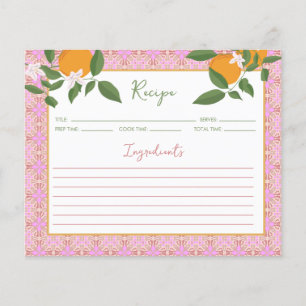 Tarjeta de receta para naranja y mosaico   Decorac