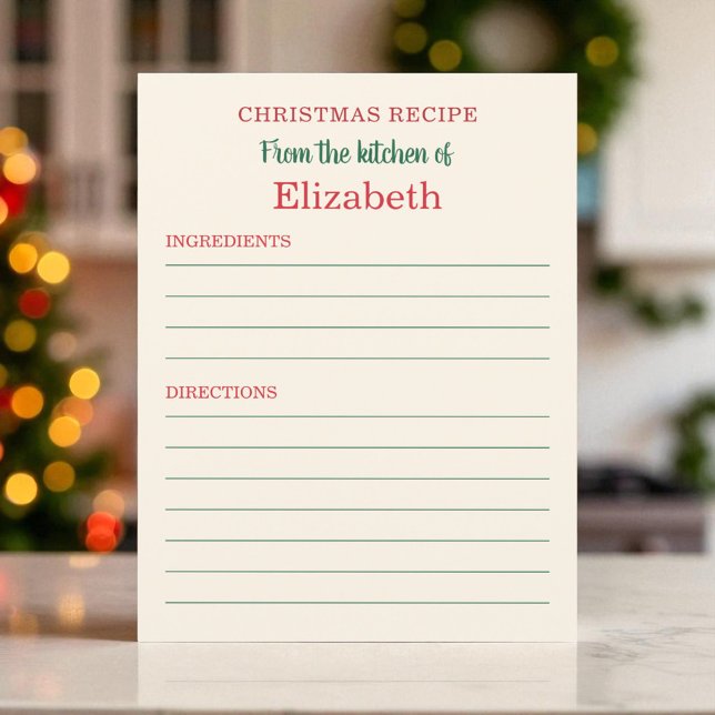 Tarjeta de receta para Navidades de la cocina de v (Subido por el creador)