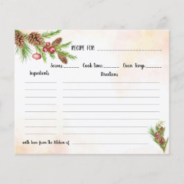 Tarjeta de receta para navidades Ducha nupcial