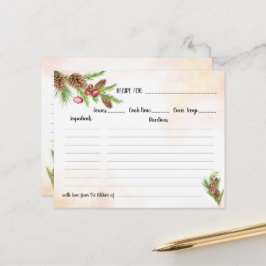 Tarjeta de receta para navidades Ducha nupcial
