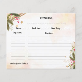 Tarjeta de receta para navidades Ducha nupcial