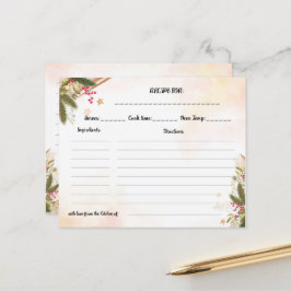 Tarjeta de receta para navidades Ducha nupcial