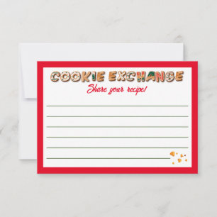 Tarjeta de receta para Navidades Fiesta de interca