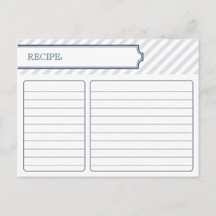 Tarjeta de receta para novias    Azul pavo real