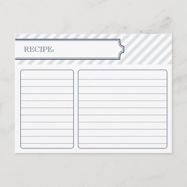 Tarjeta de receta para novias | Azul pavo real (Anverso)