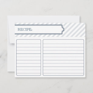 Tarjeta de receta para novias   Azul pavo real