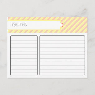 Tarjeta de receta para novias - Naranja y amarillo