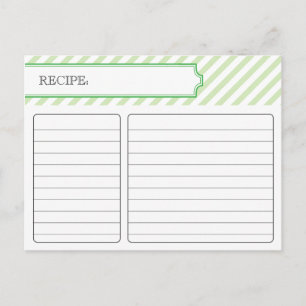 Tarjeta de receta para novias - Verde