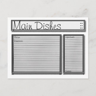 Tarjeta de receta para Personalizado blanco y negr