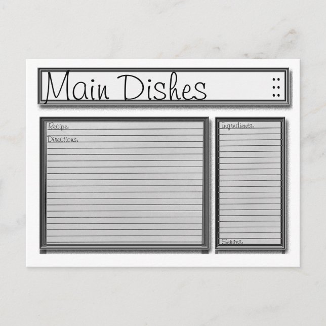 Tarjeta de receta para Personalizado blanco y negr (Anverso)