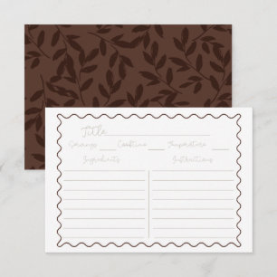 Tarjeta de receta para recetas de otoño