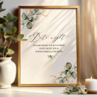 Tarjeta de Receta para Señal de Ducha de Novia con