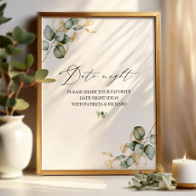 Tarjeta de Receta para Señal de Ducha de Novia con