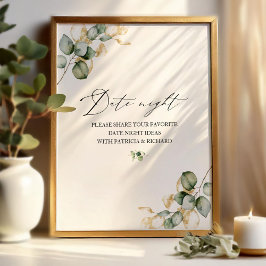 Tarjeta de Receta para Señal de Ducha de Novia con