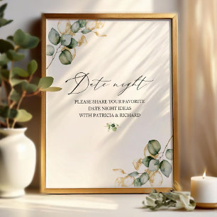 Tarjeta de Receta para Señal de Ducha de Novia con
