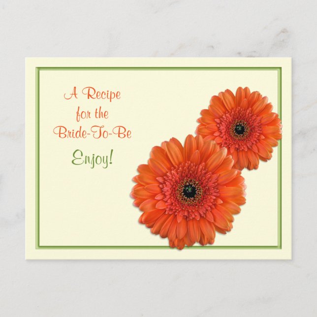 Tarjeta de receta para ser la novia (Anverso)