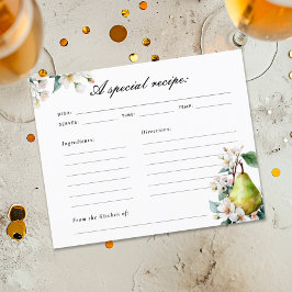 Tarjeta de receta Perfecta Pear Bridal Shower