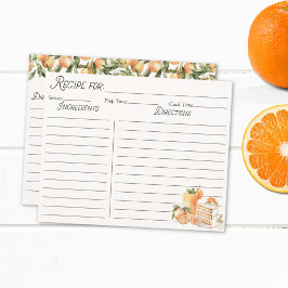 Tarjeta de receta personalizable de fruta de veran