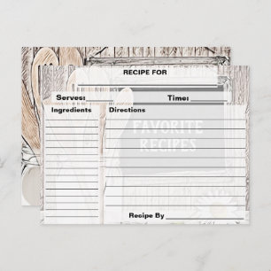 Tarjeta de receta personalizada de personalizado V