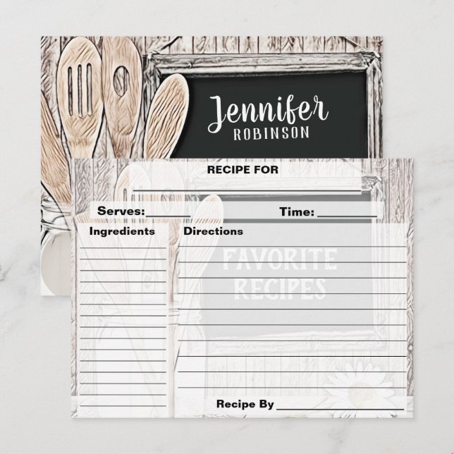 Tarjeta de receta personalizada de personalizado V (Anverso / Reverso)