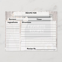 Tarjeta de receta personalizada de personalizado V