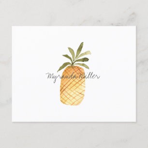 Tarjeta de receta personalizada de piña de moda