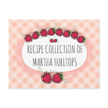 Tarjeta de receta personalizada Doodle strawberrie