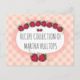 Tarjeta de receta personalizada Doodle strawberrie