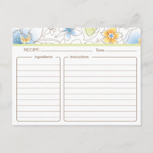 Tarjeta de receta personalizada para ducha de novi