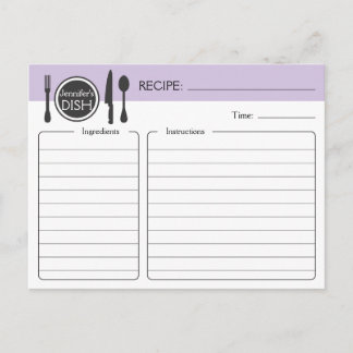 Tarjeta de receta personalizada para ducha de novi